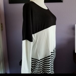 Casual Color Block Long Sleeve Tunic Top